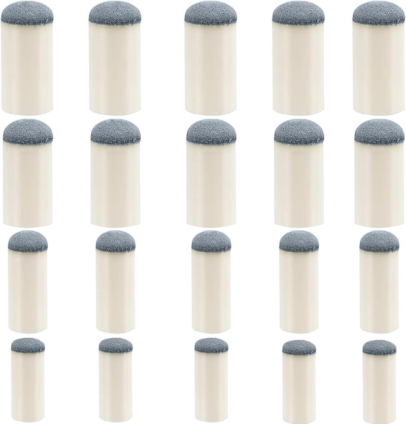 Keromtein 20pcs Slip On Pool Cue Tips, 4 Sizes Pool Queue Stick Tips Replacement Kit, Billiard Cue Sticks Tips Pool Cue Repair Kit Pool Table Accessories (9mm/ 10mm/ 12mm/ 13mm, Each Size 5pcs) - Image 1
